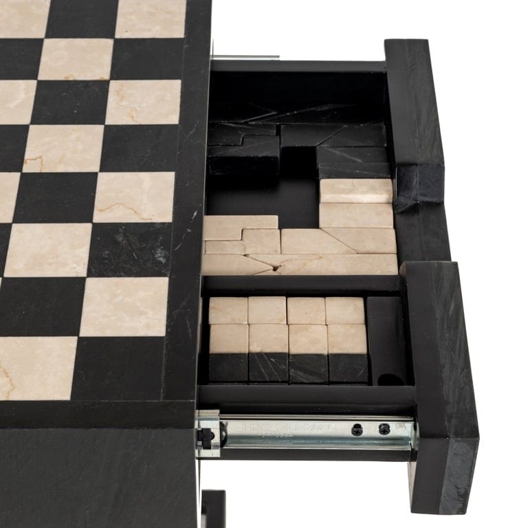 Richmond Interiors Accessories Chess table Davos 1-drawer (Black) House of Isabella UK