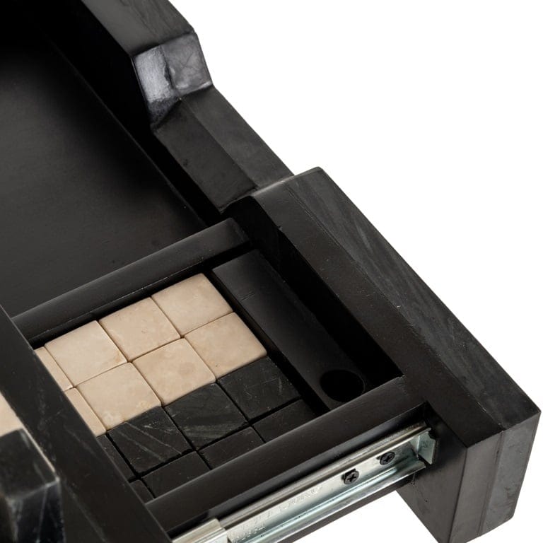 Richmond Interiors Accessories Chess table Davos 1-drawer (Black) House of Isabella UK