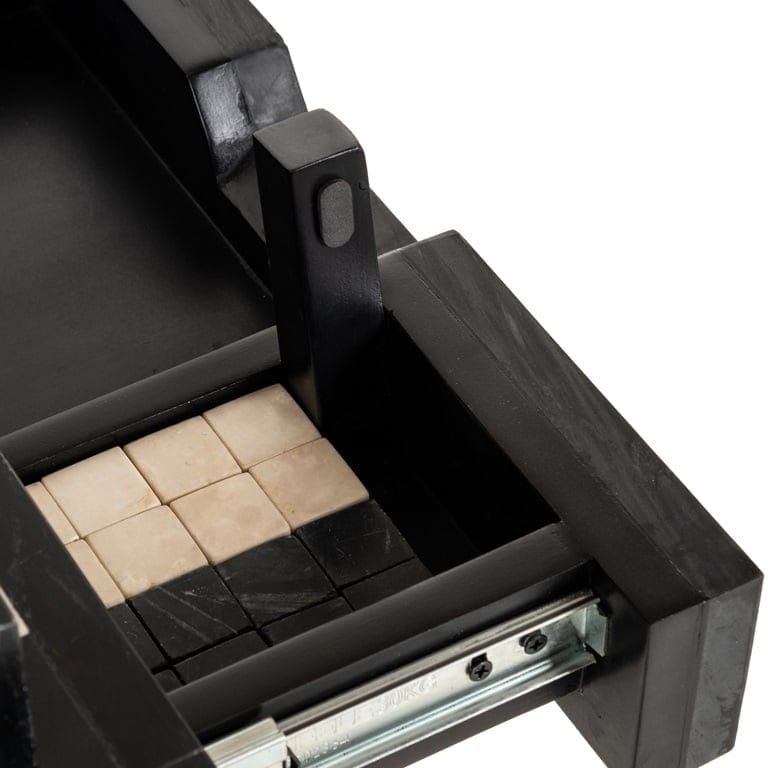 Richmond Interiors Accessories Chess table Davos 1-drawer (Black) House of Isabella UK