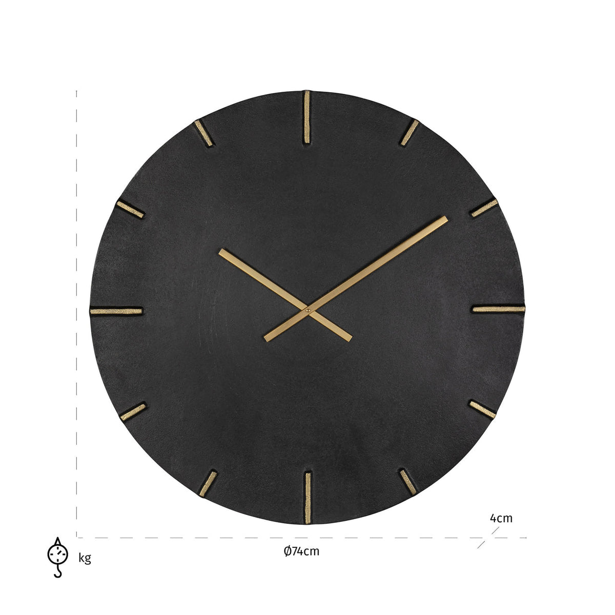 Richmond Interiors Accessories Clock Bilal black/gold House of Isabella UK