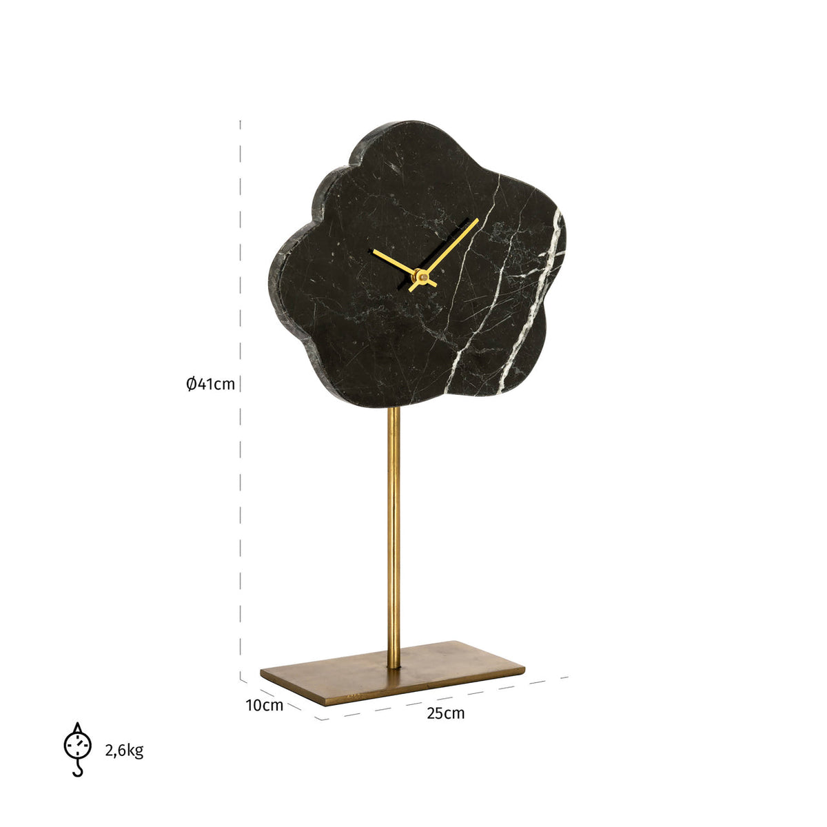 Richmond Interiors Accessories Clock Bram black/gold House of Isabella UK