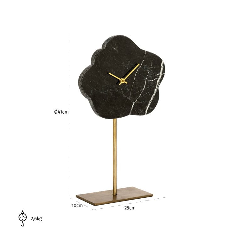 Richmond Interiors Accessories Clock Bram on standard (Black/gold) House of Isabella UK