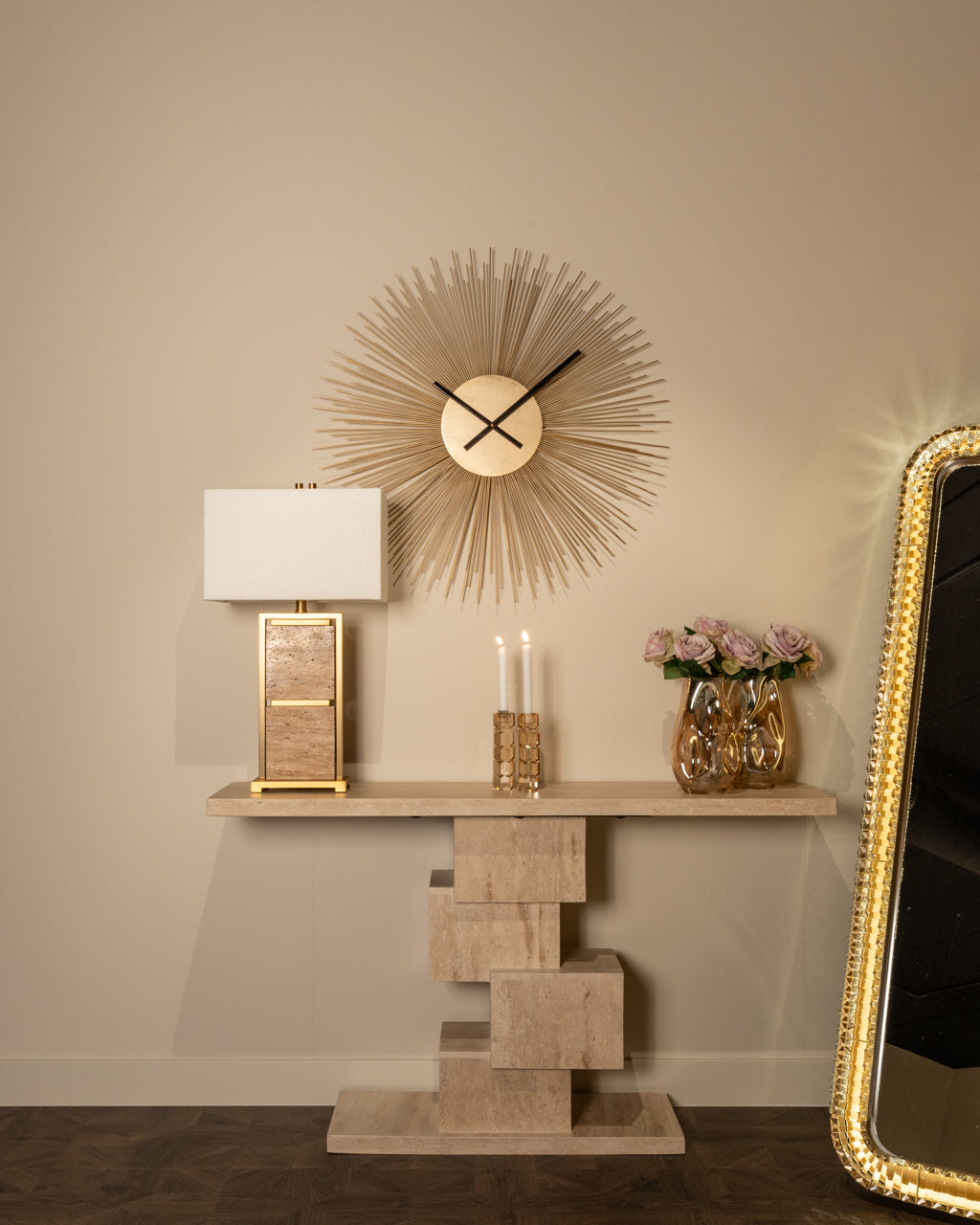 Richmond Interiors Accessories Clock Chasin gold House of Isabella UK