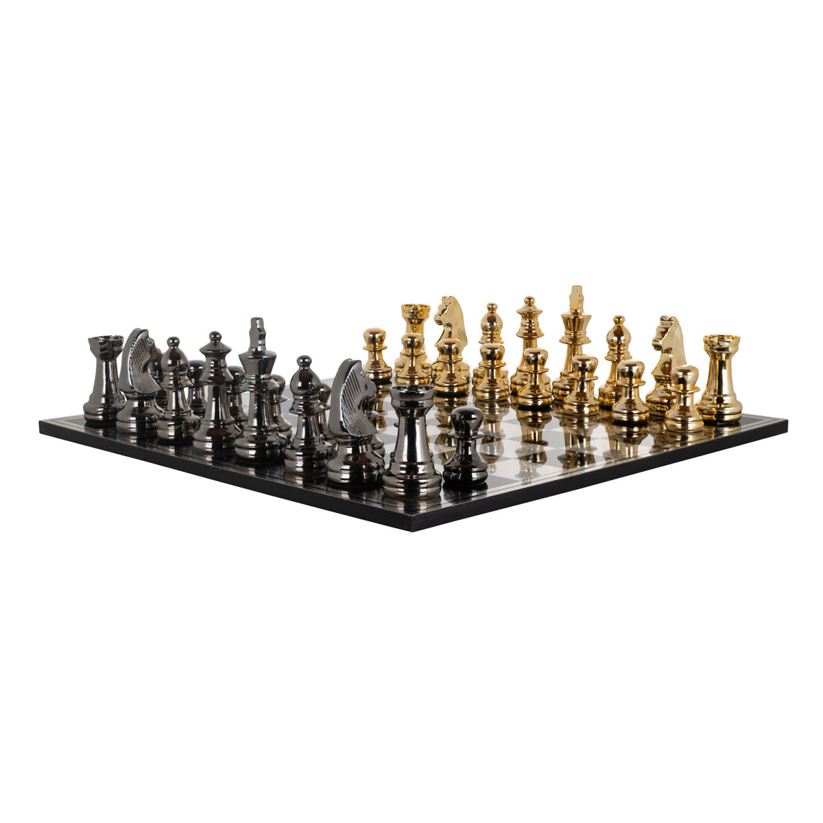 Richmond Interiors Accessories Decorative game Saray black/gold chessboard House of Isabella UK