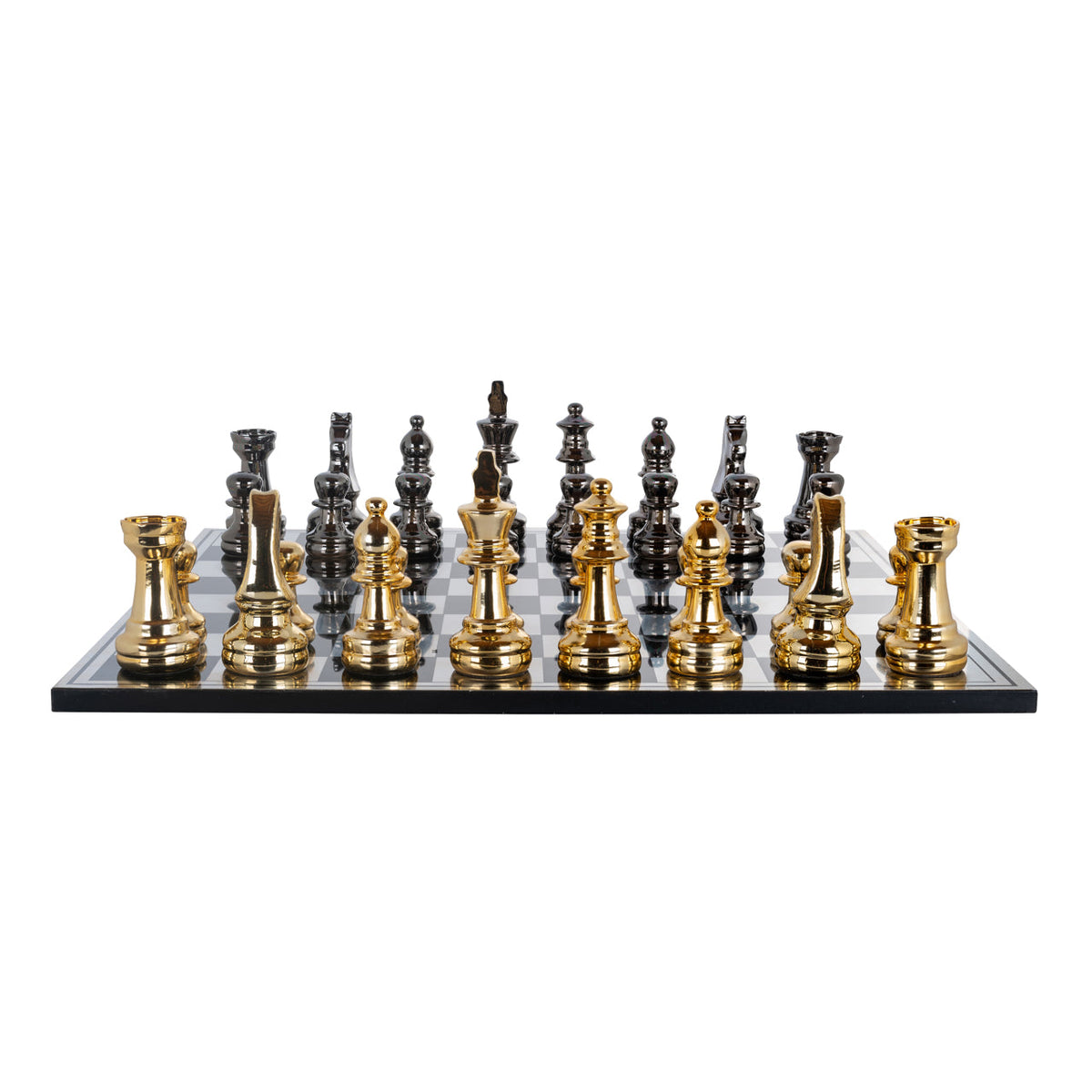 Richmond Interiors Accessories Decorative game Saray black/gold chessboard House of Isabella UK