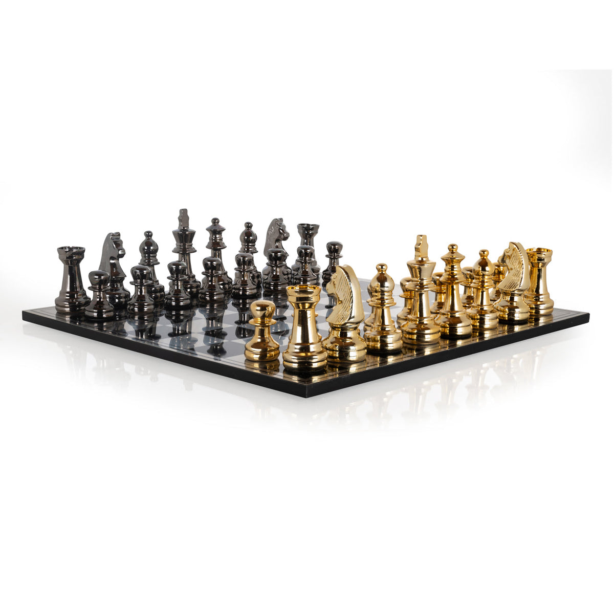 Richmond Interiors Accessories Decorative game Saray black/gold chessboard House of Isabella UK