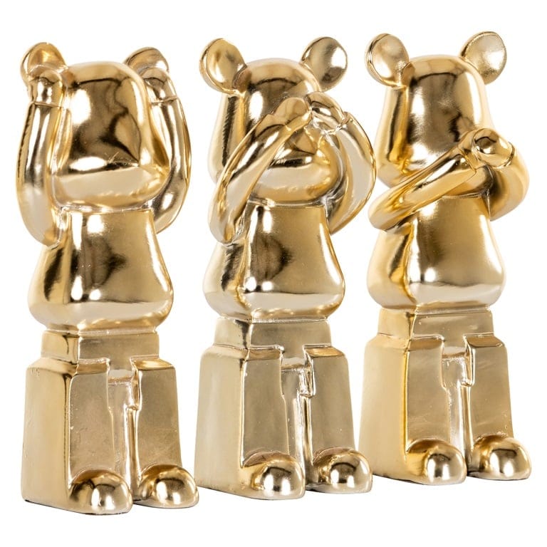 Richmond Interiors Accessories Decorative object Berna set of 3 (Gold) House of Isabella UK