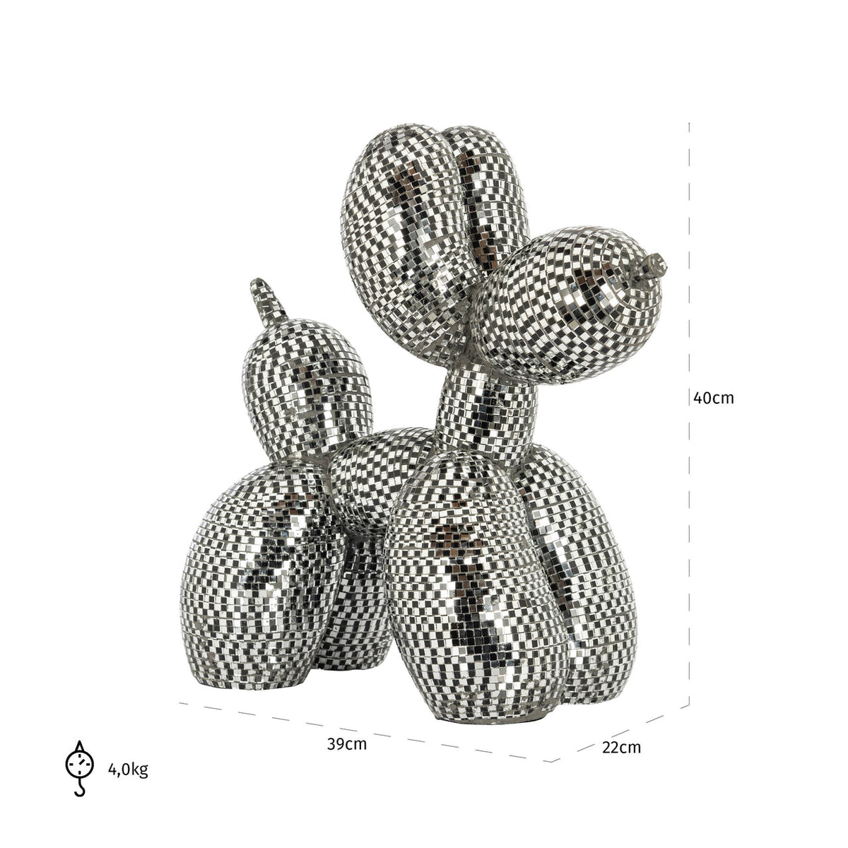 Richmond Interiors Accessories Decorative object Dog silver small House of Isabella UK