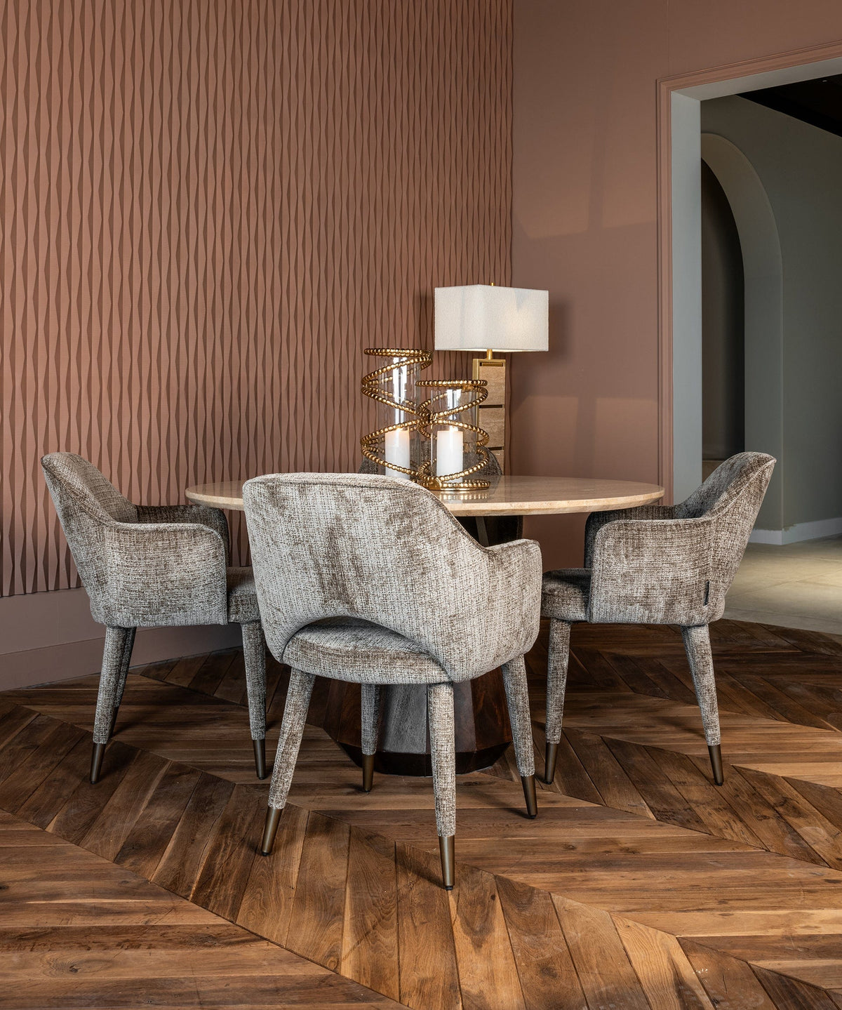 Richmond Interiors Accessories Hurricane Jaden small (Brushed Gold) House of Isabella UK