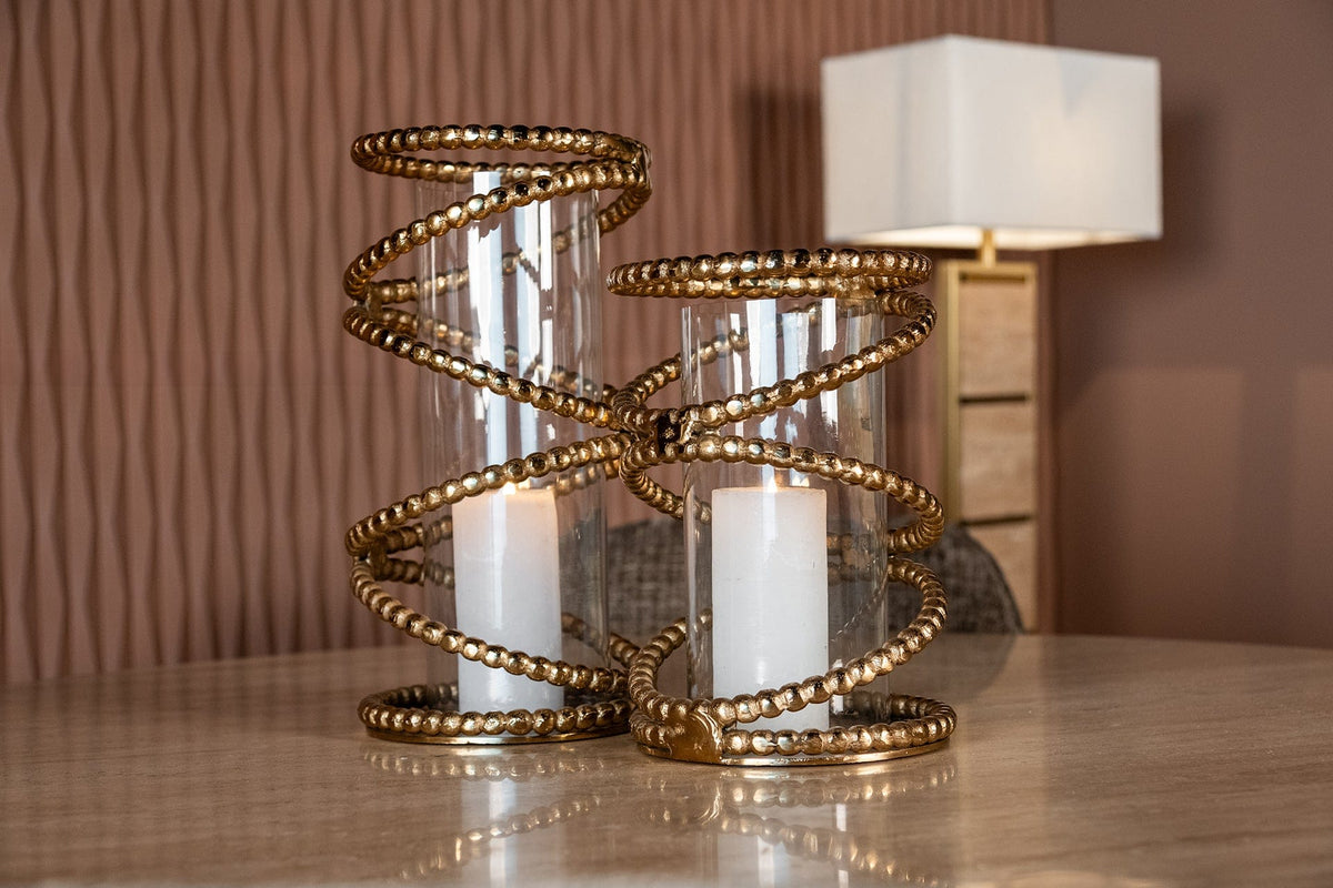 Richmond Interiors Accessories Hurricane Jaden small (Brushed Gold) House of Isabella UK