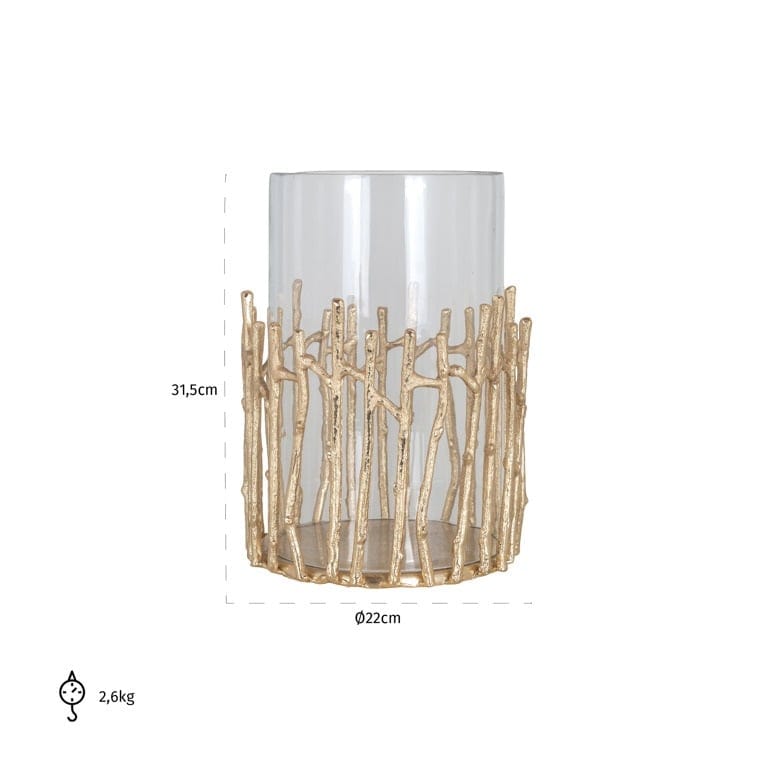 Richmond Interiors Accessories Hurricane Loretta big (Gold) House of Isabella UK