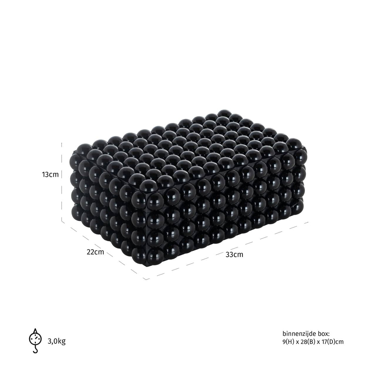 Richmond Interiors Accessories Storage box Batool black large House of Isabella UK