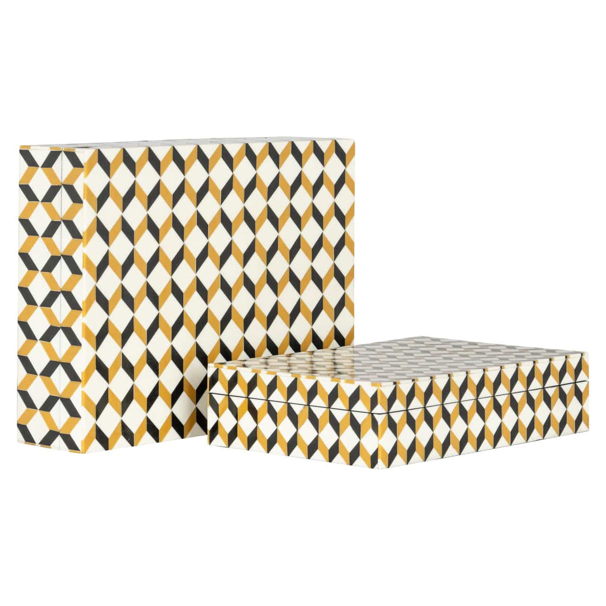 Richmond Interiors Accessories Storage box Frences black/gold (Set of 2) House of Isabella UK