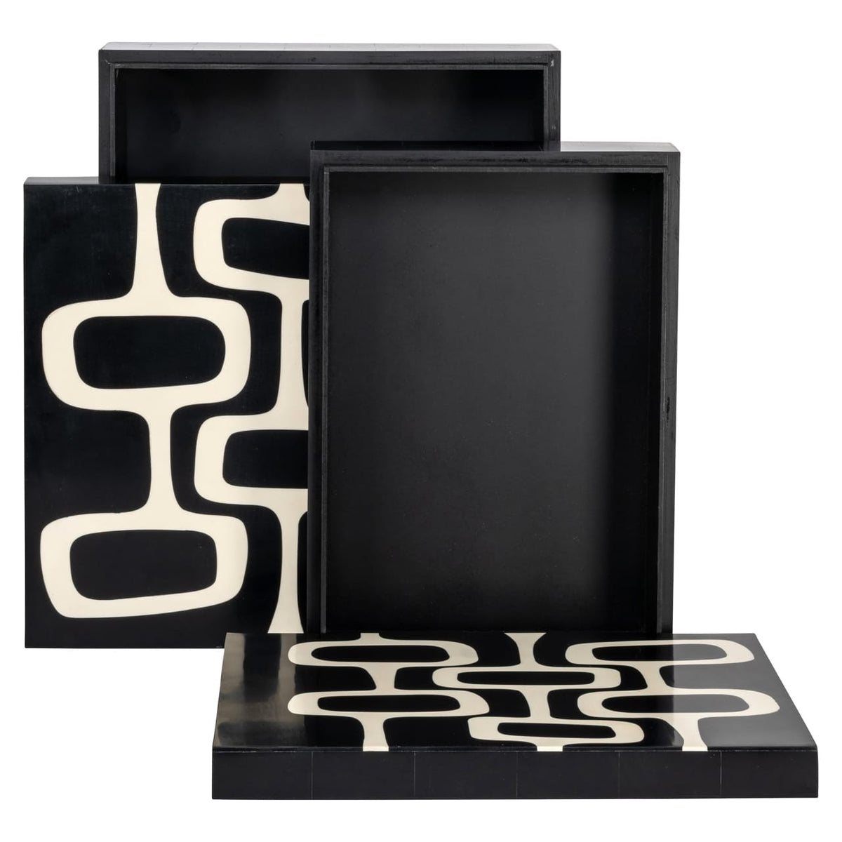 Richmond Interiors Accessories Storage box Lux black/white (Set of 2) House of Isabella UK