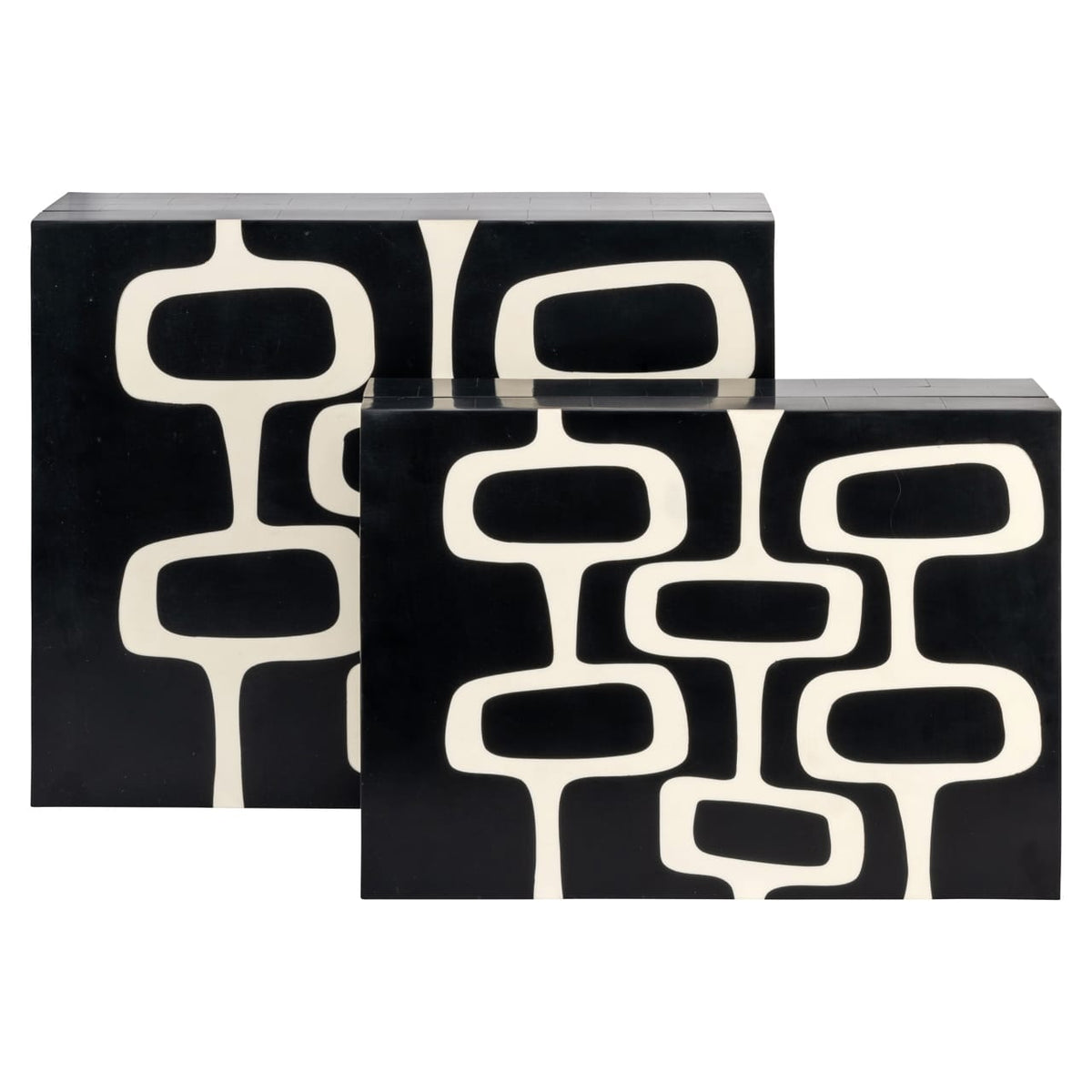Richmond Interiors Accessories Storage box Lux black/white (Set of 2) House of Isabella UK