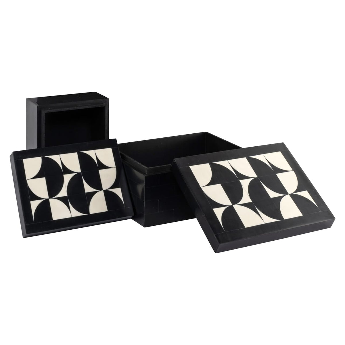 Richmond Interiors Accessories Storage box Rae black/white (Set of 2) House of Isabella UK