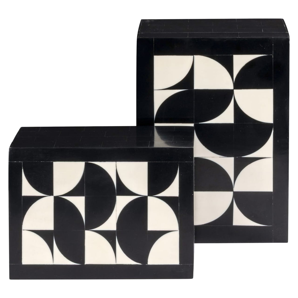 Richmond Interiors Accessories Storage box Rae black/white (Set of 2) House of Isabella UK