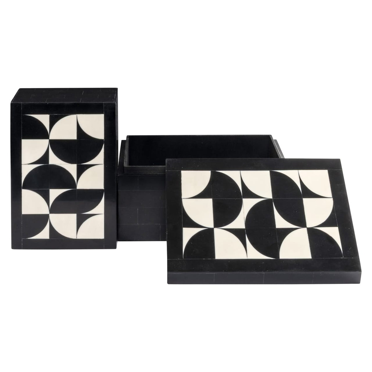 Richmond Interiors Accessories Storage box Rae black/white (Set of 2) House of Isabella UK