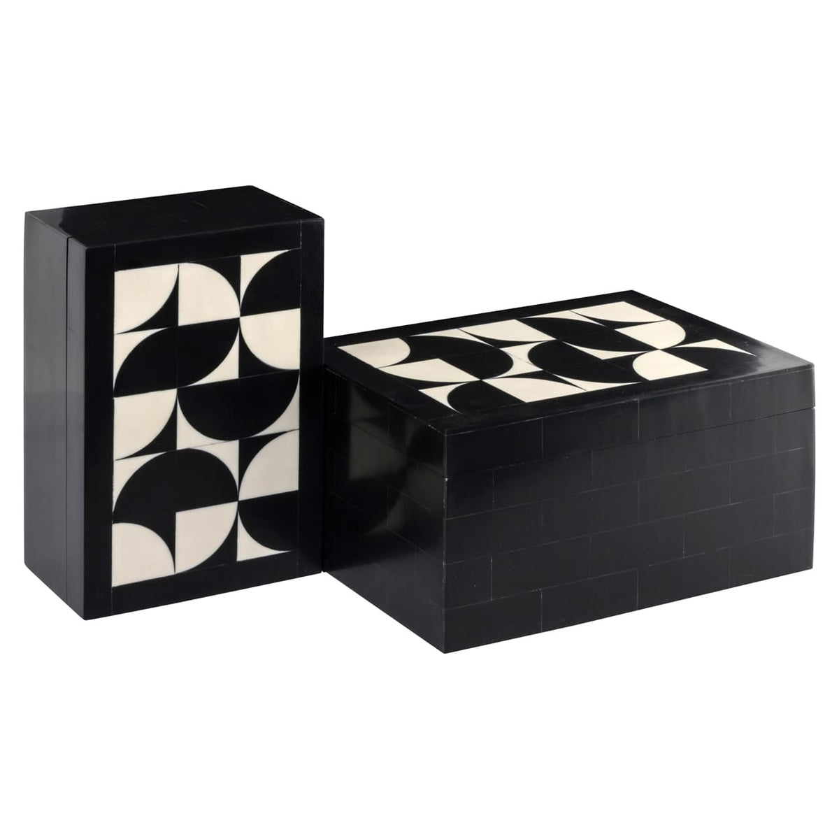Richmond Interiors Accessories Storage box Rae black/white (Set of 2) House of Isabella UK