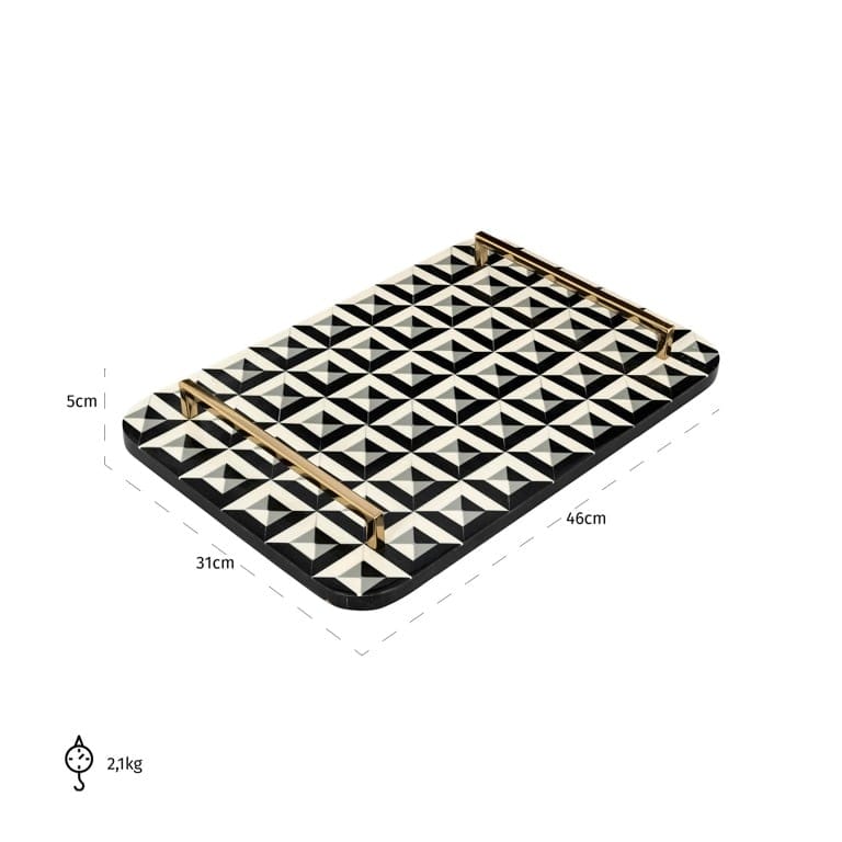 Richmond Interiors Accessories Tray Birte (Black/white) House of Isabella UK