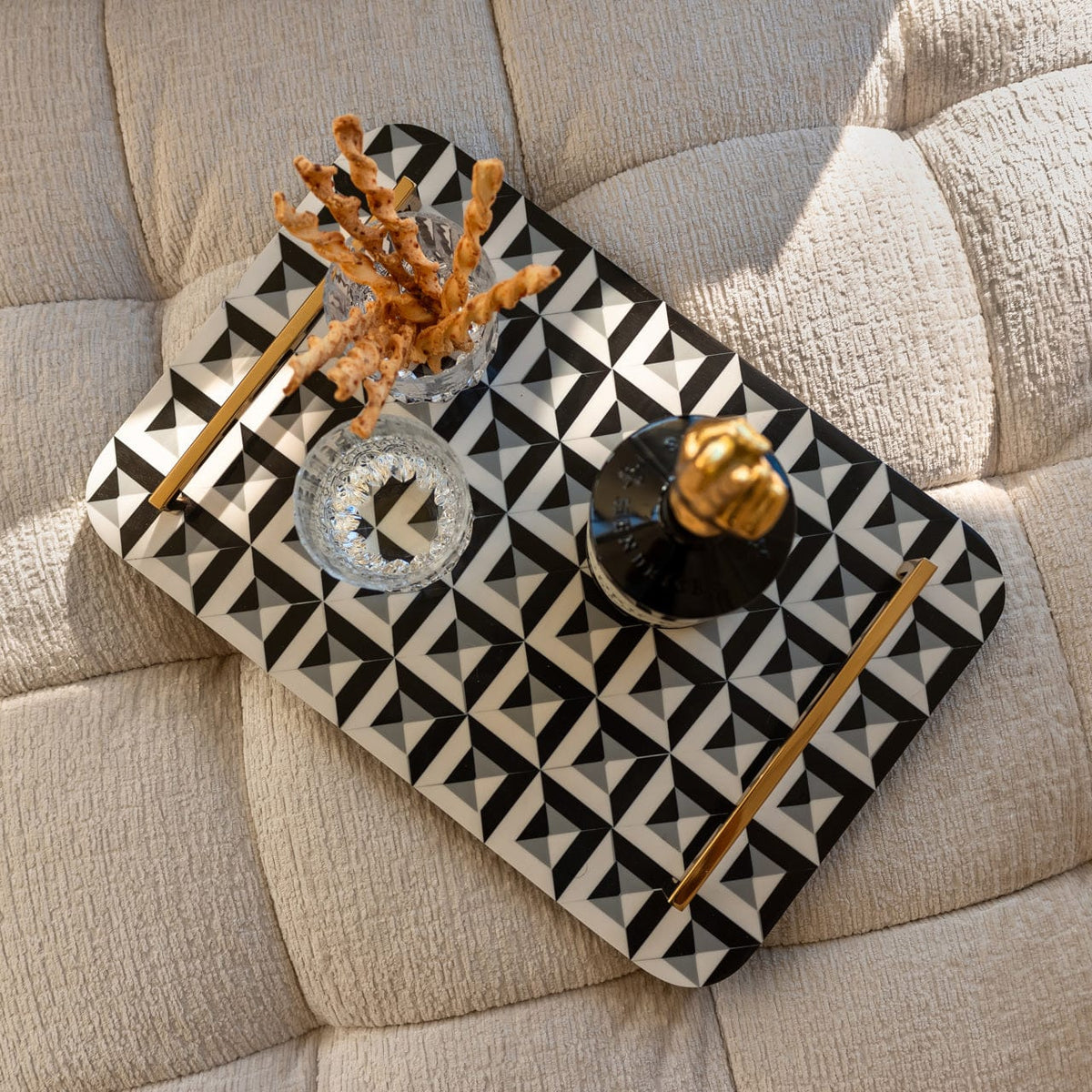 Richmond Interiors Accessories Tray Birte black/white House of Isabella UK