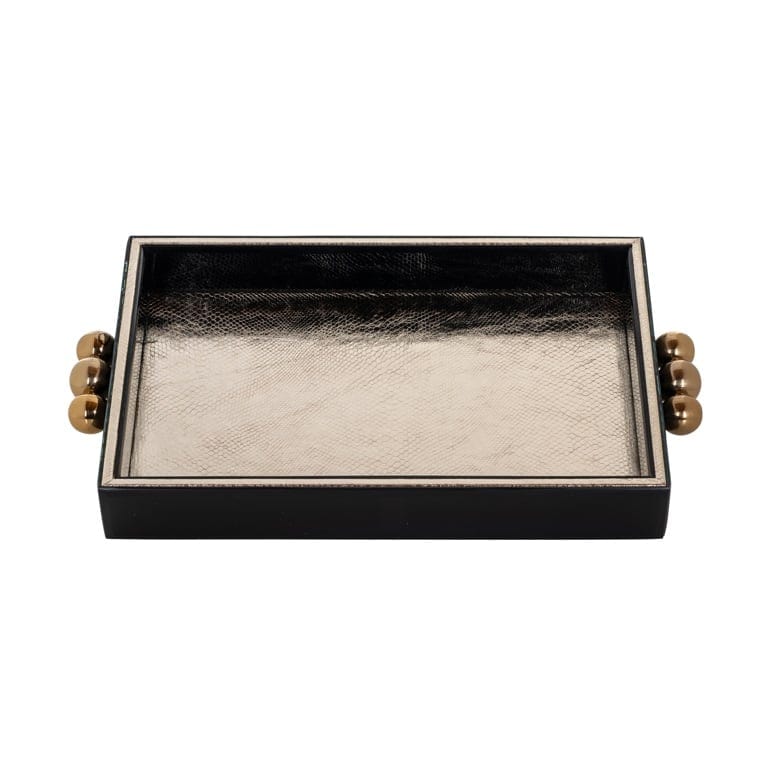 Richmond Interiors Accessories Tray Liv (Black/gold) House of Isabella UK