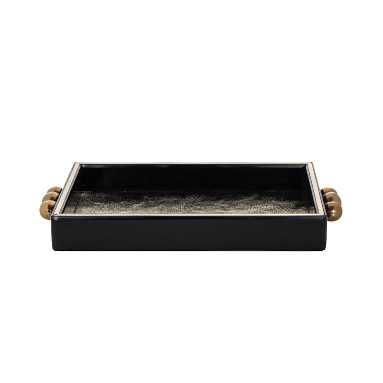 Richmond Interiors Accessories Tray Liv (Black/gold) House of Isabella UK