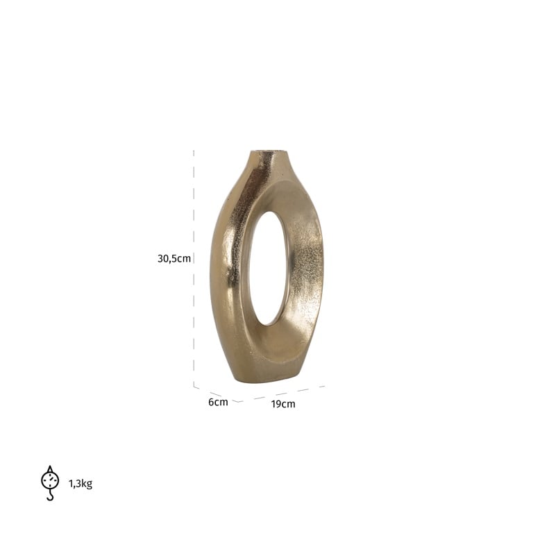 Richmond Interiors Accessories Vase Alma small (Brushed Gold) House of Isabella UK