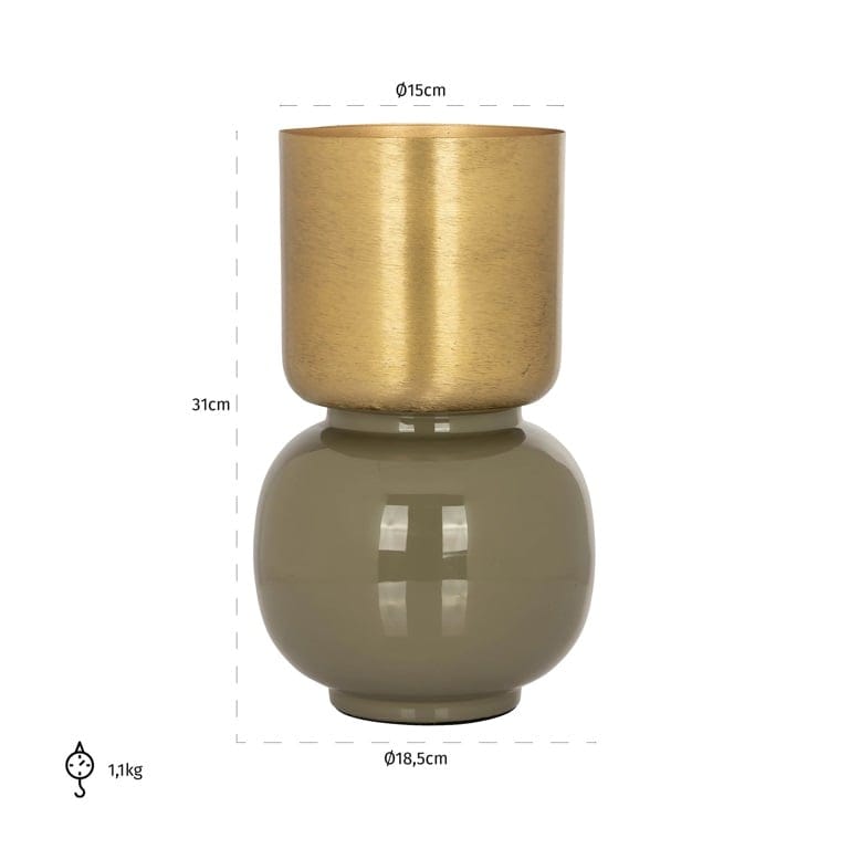 Richmond Interiors Accessories Vase Clover (Brushed Gold) House of Isabella UK