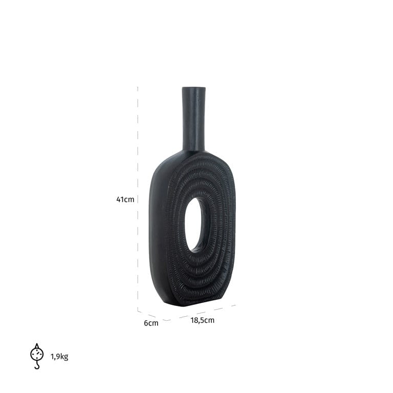 Richmond Interiors Accessories Vase Emar big (Black) House of Isabella UK