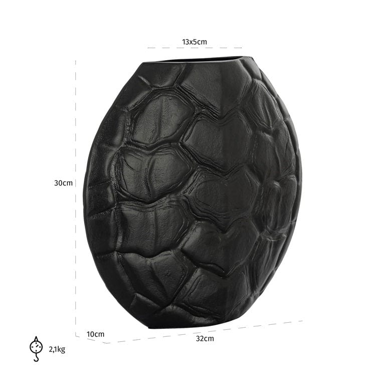 Richmond Interiors Accessories Vase Ines (Black) House of Isabella UK