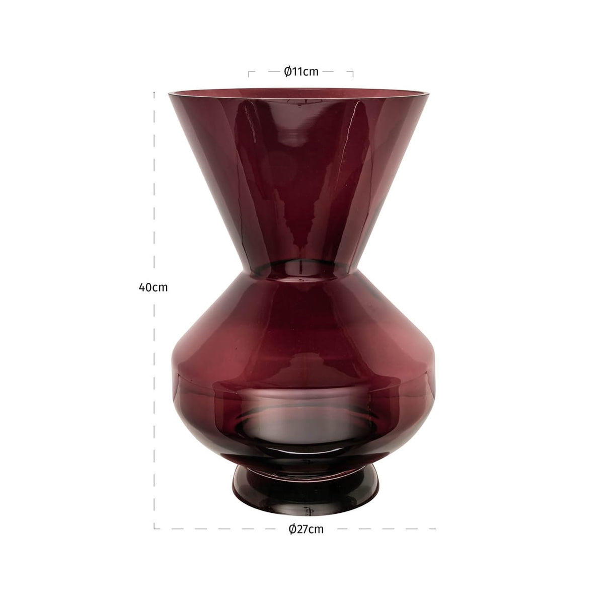 Richmond Interiors Accessories Vase Veya burgundy House of Isabella UK