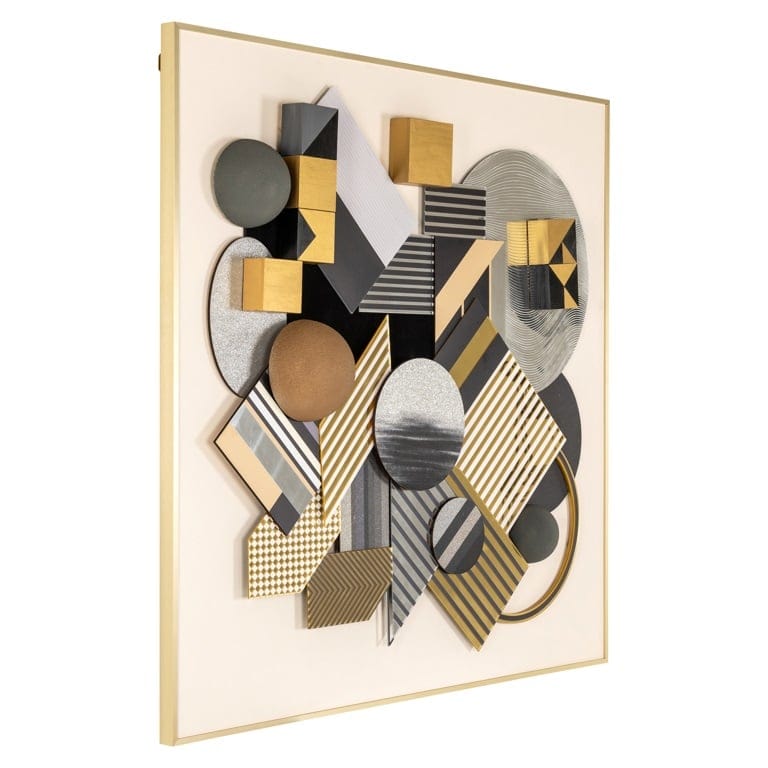 Richmond Interiors Accessories Wall art 3D block (Black/gold) House of Isabella UK