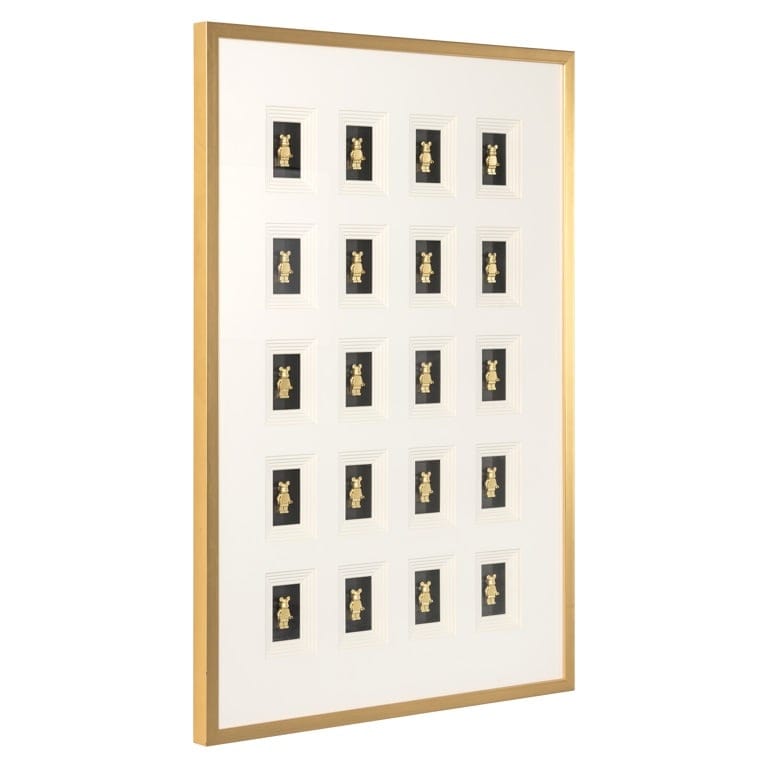 Richmond Interiors Accessories Wall art Bear block 3D (Black/gold) House of Isabella UK