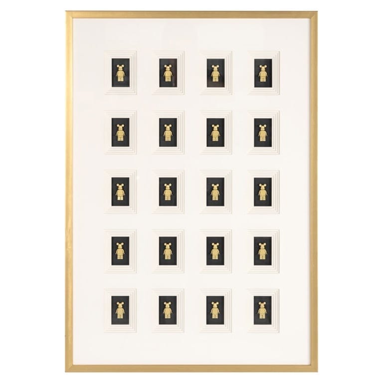 Richmond Interiors Accessories Wall art Bear block 3D (Black/gold) House of Isabella UK