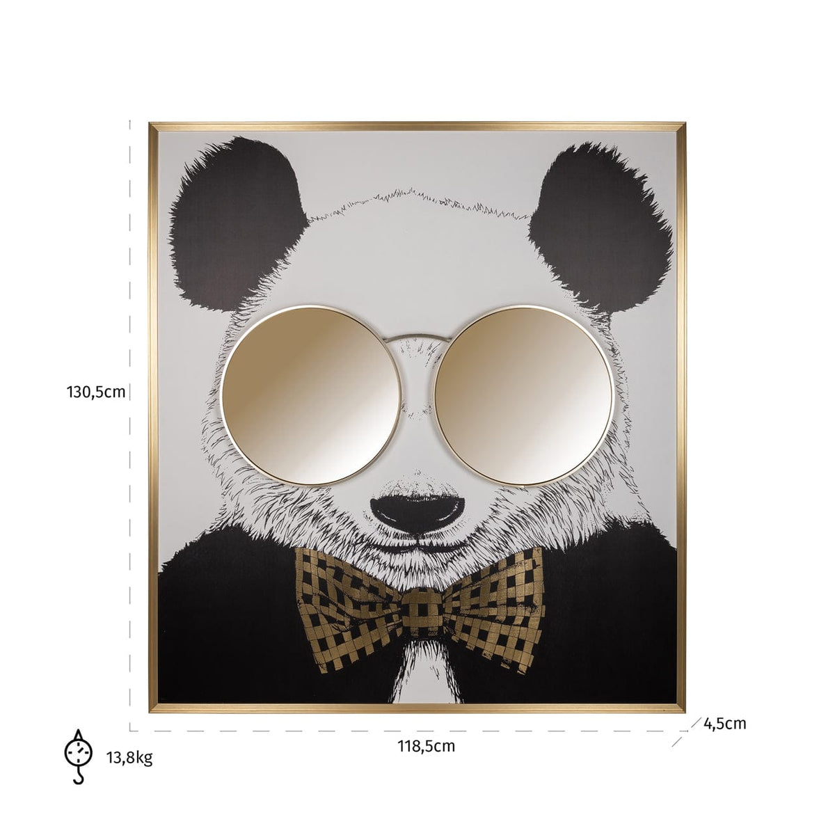 Richmond Interiors Accessories Wall art Panda black/gold House of Isabella UK