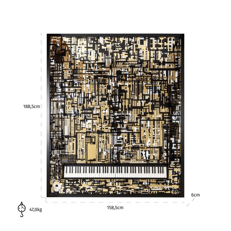 Richmond Interiors Accessories Wall art Piano Wibi (Black/gold) House of Isabella UK