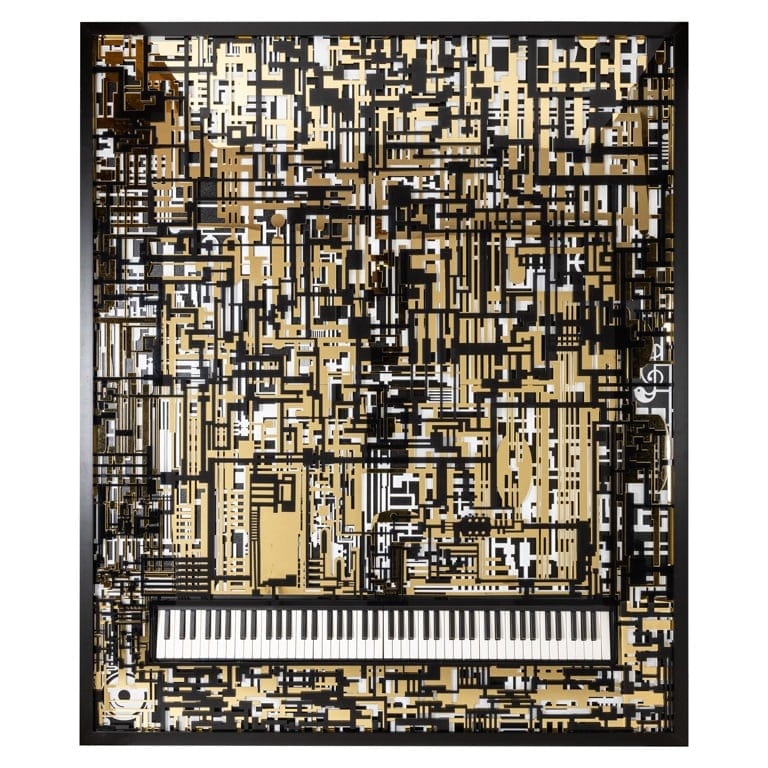 Richmond Interiors Accessories Wall art Piano Wibi (Black/gold) House of Isabella UK