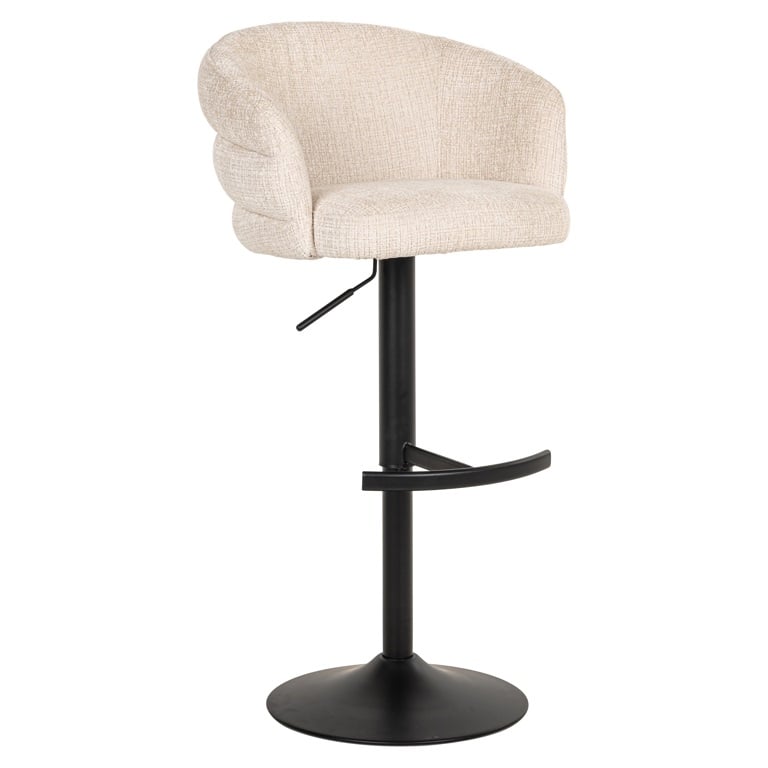 Richmond Interiors Dining Bar/counter stool Nikki swivel beige chenille fire retardant (Niagara 902 beige Chenille) House of Isabella UK