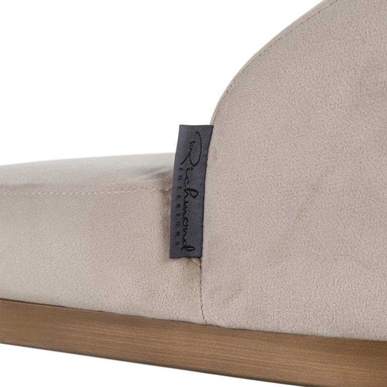 Bar stool Bolton khaki velvet / brushed gold fire retardant (FR-Quartz 903 Khaki).