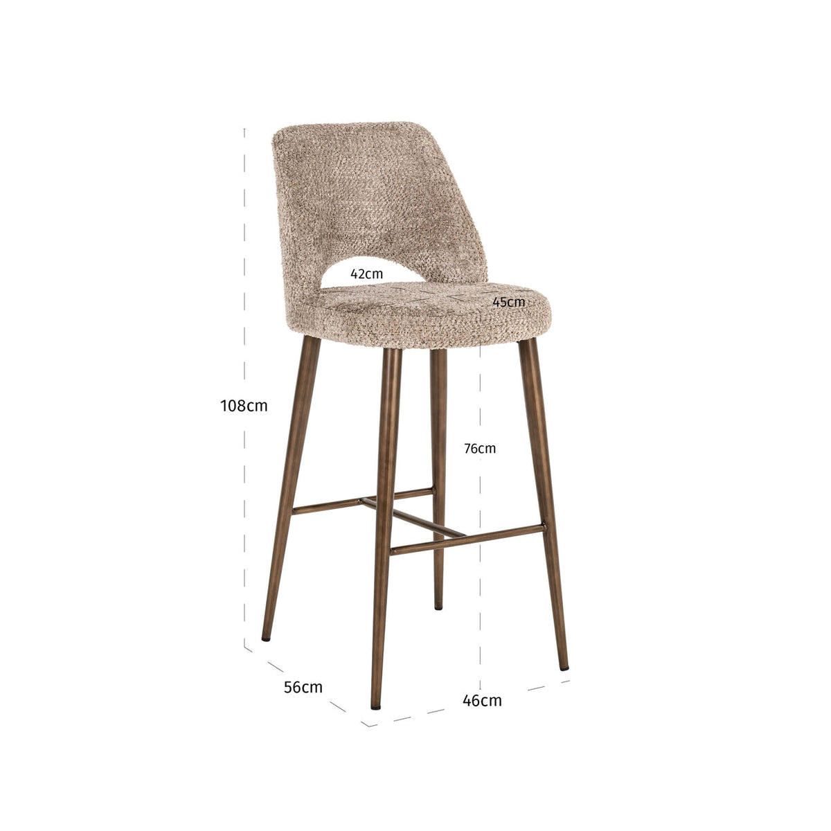 Richmond Interiors Dining Bar stool Delphine lovely nature fire retardant House of Isabella UK
