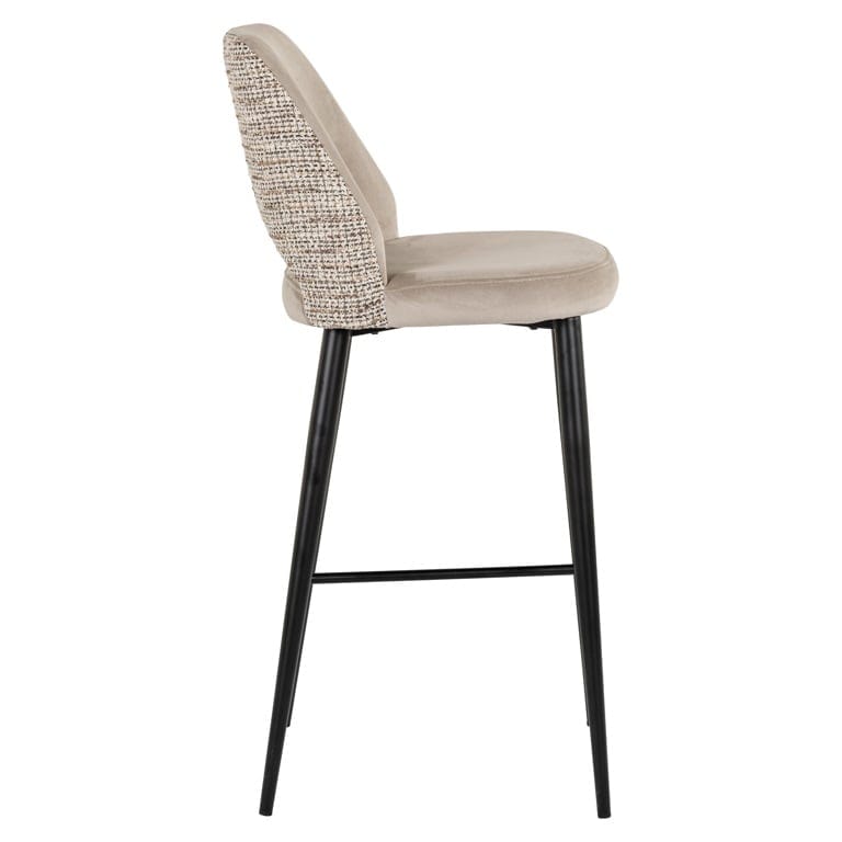 Richmond Interiors Dining Bar stool Tabitha trendy nature / quartz khaki fire retardan (Be Trendy 01 Nature) House of Isabella UK