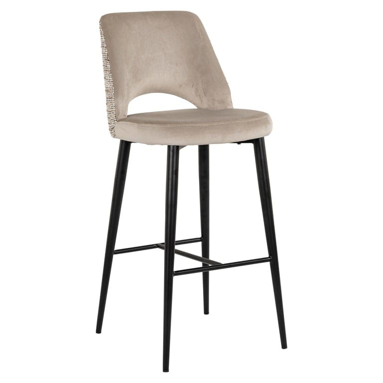 Richmond Interiors Dining Bar stool Tabitha trendy nature / quartz khaki fire retardan (Be Trendy 01 Nature) House of Isabella UK