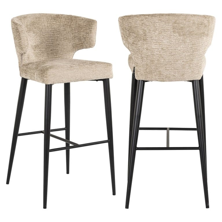 Richmond Interiors Dining Bar stool Taylor desert fusion fire retardant (FR-Fusion 109 desert) House of Isabella UK