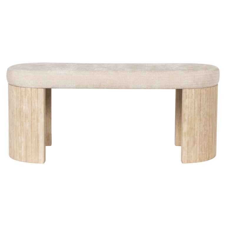 Bench Gallice natural beige travertine (Beige).