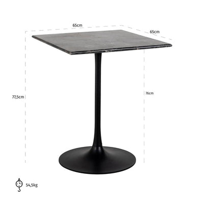 Richmond Interiors Dining Bistro table Carlten black square (Black) House of Isabella UK