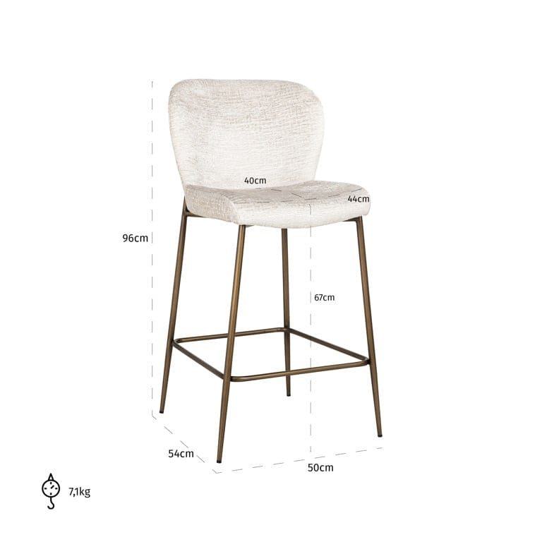 Richmond Interiors Dining Counter stool Darby cream fusion (Fusion cream 02) House of Isabella UK
