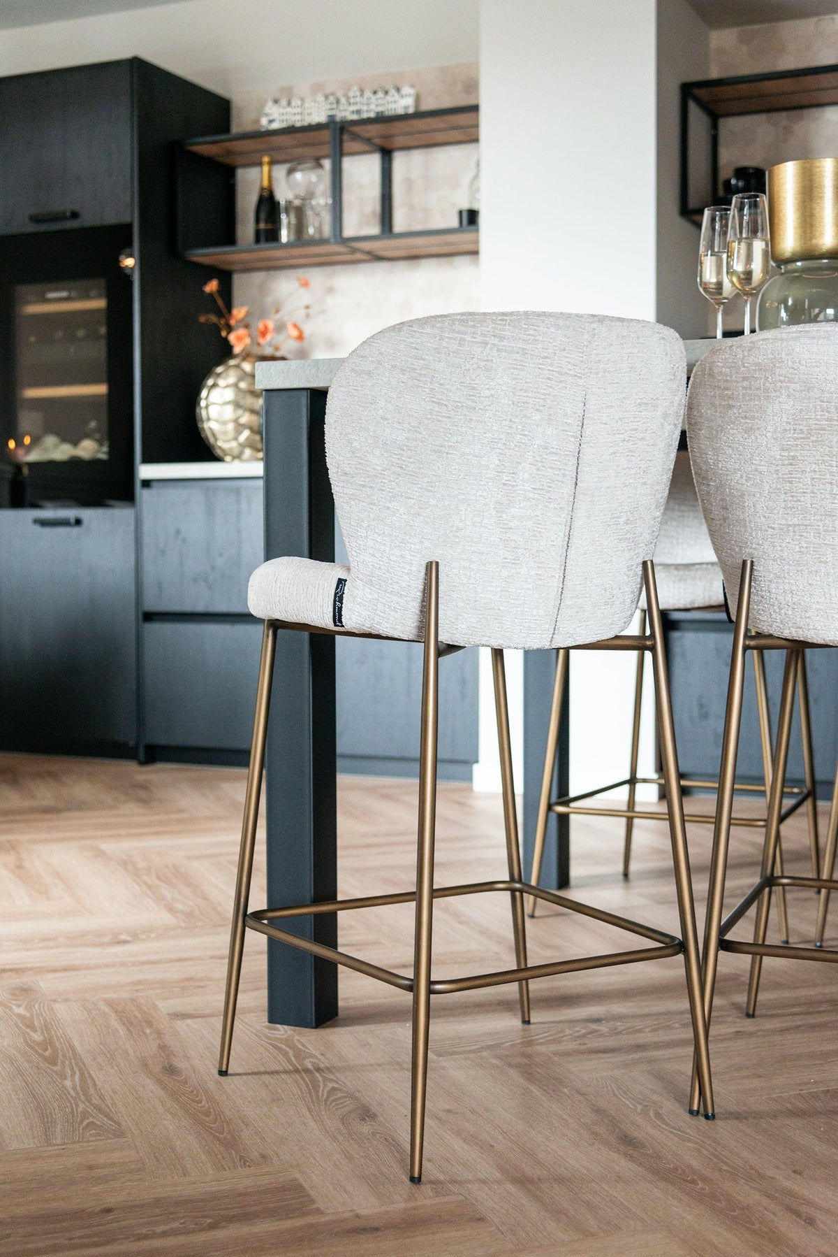 Richmond Interiors Dining Counter stool Darby cream fusion (Fusion cream 02) House of Isabella UK