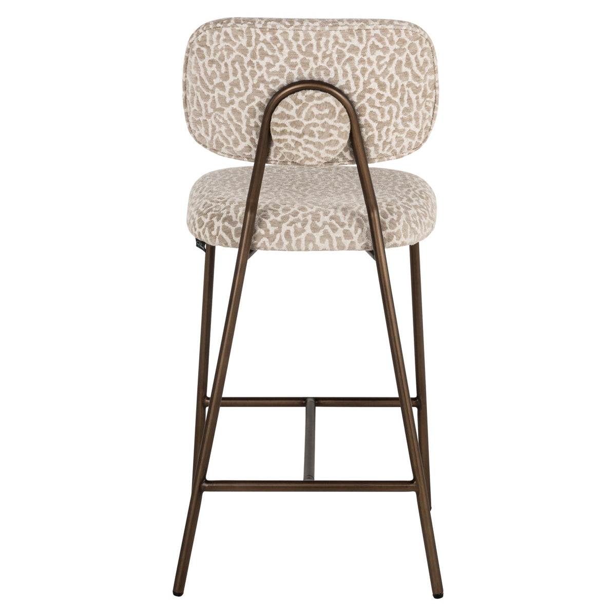 Richmond Interiors Dining Counter stool Xenia beige leopard fire retardant (Set of 2) House of Isabella UK