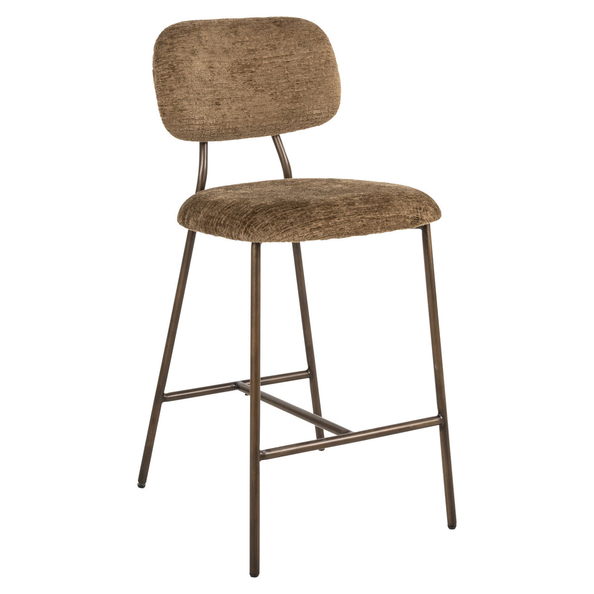 Richmond Interiors Dining Counter stool Xenia brandy fusion fire retardant (Set of 2) House of Isabella UK